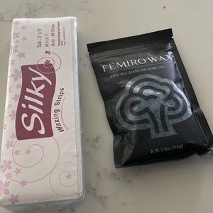 Hard wax beans and waxing strips bundle